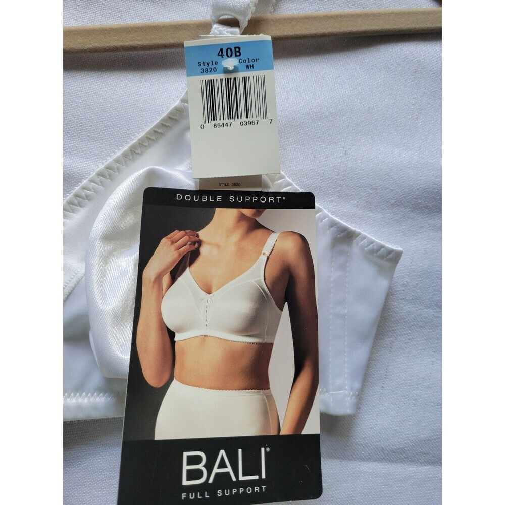 Bali Women's  3820 Double Support Wireless Unpadded Bra, White 40B  NEW - Picture 3 of 6